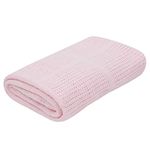 Babytown Baby Boys and Girls Soft Cotton Cellular Blankets, Pink, 70 x 90cm