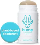 Hume Supernatural Aluminum Free Deodorant for Women & Men - Safe for Sensitive Skin - Probiotic, Plant-Based, Baking Soda Free, Aloe, & Cactus Flower, Anti Sweat, Stain & Odor - After Rain, 1-Pack