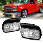 WEZEMLIGHT Fog Light Assembly Replacemen For 2003-2007 Chevy Silverado 2002-2006 Chevy Avalanche Fog Lamp with H10 12V 42W Bulbs OE Style