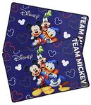 Kuber Industries Disney Team Mickey 2 Pieces Anti-Slip Door Mat 23"x15" (Royal Blue) - CTKTC46058