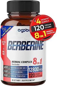 Berberine Supplement 12800mg -120 Capsules for 4 Months - 8in1 with Ceylon Cinnamon, Milk Thistle, Turmeric & Black Pepper - Supports Immune, Cardiovascular & Gastrointestinal