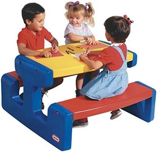 Little Tikes Grande Table de Pique-nique - Jusqu'à 6 places - Pour les Devoirs, les Projets & le Jeu - Couleurs Primaires
