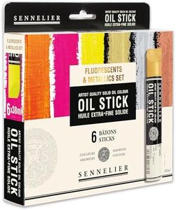 Sennelier Fluorescent & Metallic Paint Set of 6 Oil Sticks N130123.01