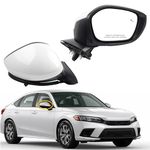 Dasbecan Passenger Side Mirror Assembly Compatible with 2022 2023 2024 Honda Civic/Sport/LX/EX/SI With Blind Spot Detection, Power Heating, Manual Folding (7 Pins) Platinum White Pearl