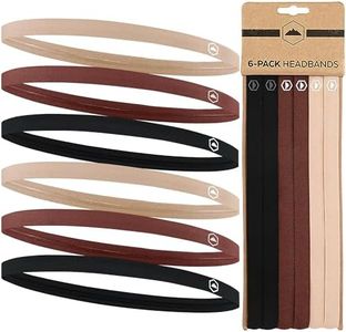 Tough Headwear Thin Elastic Sports Headbands for Women & Men, Workout, Running, Soccer Headband - Black, Light Brown, Dark Brown
