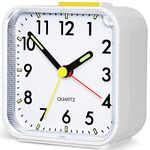 Jcobay Battery Powered Alarm Clock Bedside Non Ticking Silent Desk Clock Little Small Clock Simple Table Analogue Clocks Snooze Light for Bedrooms Office Outdoors Heavy Sleepers Travel Girl Children