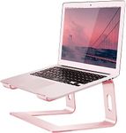 Orionstar Laptop Stand for Desk, Aluminum Laptop Riser, Portable Computer Stand for Apple Mac MacBook Air Pro 10-15.6 Inch Notebook Computer, Detachable Ergonomic Elevator Holder Macbook Stand, Pink