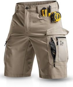 Moosehill Men's Hiking Cargo Shorts with 7 Pockets Quick Dry for Casual Work Tactical Fishing Camping Summer Stretch Waterproof（Beige Shorts,42）