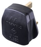 Masterplug Rewireable Moulded Plug with 13 Amp Fuse, 50 x 48 x 43 mm, Black