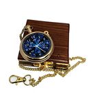 M.A & SONS Brass Handmade Working 2 inch Pocket Watch with Sheesham Wooden Box - Happy Birthday My Friend Message Backside Watch