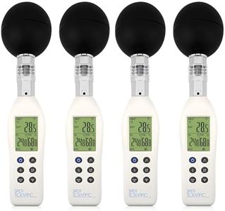 Sper Scientific Wet Bulb Globe Heat Stress Meter with Color Coded Display 801038 - Audible Alarms & Large LCD Display WBGT Monitoring for Indoor & Outdoor Use - OSHA-Compliant Heat Risk Alerts - 4 pc