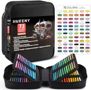 Hureny Colored Pencils for Adult Coloring Books, 72 Colors Drawing Pencils with Soft Oil-Based Cores, Professional Art Supplies for Artists, Vibrant Color Pencil Set In Zipper Case for Teens.