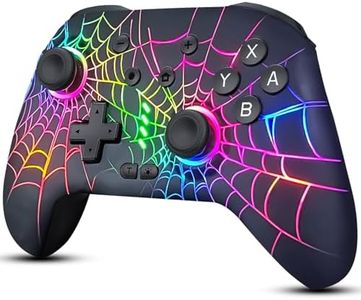 DBEPANK Switch Controller, Wireless Pro Controller Compatible with Nitendo Switch/Switch Lite/Switch OLED, Switch Controller Pro, Rechargeable Switch Remote Gamepad with 6-Axis Gyro,10 RGB Light