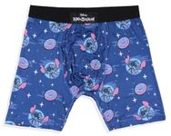 INTIMO Disney Mens' Lilo and Stitch Donuts Tag-Free Boxers Underwear Boxer Briefs for Adults (Medium) Blue