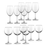 Libbey Vineyard Reserve Wine Glass Set of 12, Red and White Clear Wine Glasses, Merlot, Bordeaux, Chardonnay Gifts, Lead-Free Party Wine Glasses