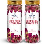 BLUE TEA - Rose Buds Tea - 1.05 Oz - Pack of 2 (60+ Cups) - Loose | BLACK DEALS FRIDAY | Rich in Vitamin-C | Beautiful Hair & Skin - Caffeine Free - Flower Based - Herbal Tea - Vegan | Reusable Pet Jar