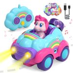 Lehoo Castle Remote Control Cars for Kids Age 3, Unicorn RC Car Toys for 2 Year Old Girls, Unicorn Gifts for Girls Toddler Remote Control Car with Lights & Music