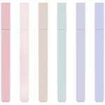 Hmeuest Pastel Highlighter, Mild Colours Highlighters Pens, Aesthetic Cute Highlighters No Bleed Dry Fast, for Bible, School Supplies, 6 Pack