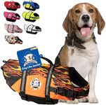 Paws Aboard Fido Pet Products Doggy Life Jacket, Small, Racing Flames