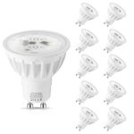 GU10 LED Bulbs Cool White 6000K, LEHASI 5.5W LED Spotlight 50W Halogen Equivalent, 500LM, Energy Saving Light Bulbs, 120° Beam Angle, Non Dimmable, Pack of 10