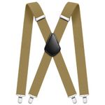 Aomig Mens Braces, Suspender Mens Braces with 4 Strong Metal Clips, 3.5cm Wide Heavy Duty Suspenders, Men's X Style Durable Adjustable Suspender, Men Women Braces for Business Wedding Casual