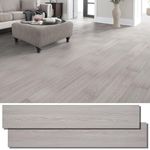 INMOZATA Peel and Stick Vinyl Plank Flooring, 36-Pack 54Sq.Ft Waterproof Vinyl Plank Flooring White Wash Wood Grain Look for Bedroom, Living Room, Kitchen, RV