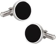 Cuff-Daddy Solid 925 Sterling Silver Black Onyx Cufflinks with Presentation Box