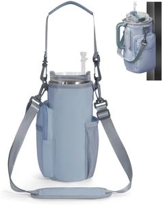 sportsnew Magnetic Gym Bag for Women Men, Water Bottle Carrier Holder with Strap & Phone Pockets for 40oz Tumbler with Handle, 4 Built-in Magnets Small Gym Bag for Sports, Workout, Fitness, Walking