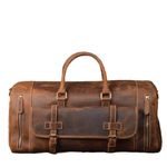 The Tannery Unisex-Adult Vintage Crazy Horse Full Grain Leather Travel Duffel Luggage Bag, Overnight Weekend Leather Bags (24 Inch,Crazy Horse)