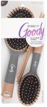Goody Detangle It Hair Brushes Set - Large Oval Paddle Brush + Detangling Comb + Mini Brush, Suitable for Detangling & Styling, Pick Comb for Tangles On-the-Go, For Wet or Dry Hair, Brown/Grey