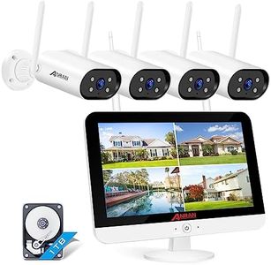 ANRAN 5MP Kit Videosorveglianza WiFi Esterno con Monitor,Sistema di Telecamera di Sorveglianza di Sicurezza con 8CH 1TB NVR e 4X 5MP FHD Telecamera IP Impermeabile, Rilevamento, Visione Notturna