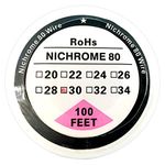 Youthshare Nichrome 80 Wire Resistance Wire 100ft (30m) Spool 22-32G AWG (30G)