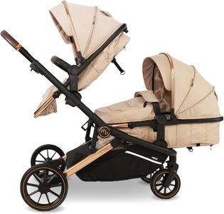 My Babiie MB33 Tandem Double Pushchair – Twin Stroller, Giraffe, Birth to 15kg