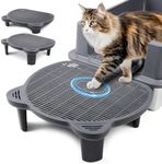 Bartuke Adjustable Cat Ramp Litter Box Step Double Layer with Filter Function, Elevated Litter Box Ramp for Senior Cats Easy Cleaning Cat Litter Tray for Floor Indoor (Dark Grey)