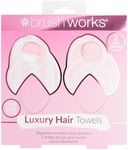 Brushworks Luxury Hair Towels - 2 Pack, Pink, One Size