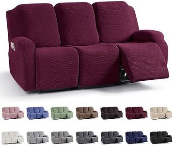 KinCam Recliner Sofa Covers, Stretch Reclining Cover, Burgundy