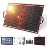 DOKIO 100W 12V Foldable Solar Panel Kit Monocrystalline with Solar Controller USB Output for Caravan RV Boat Camper Any Other Irregular Surface