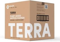 Terra Size 5 Diapers: 85% Plant-Based Diapers, Ultra-Soft & Chemical-Free for Sensitive Skin, Superior Absorbency for Day or Nighttime Diapers, Designed for Toddlers 28-39 Pounds, 128 Count