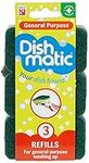 Dishmatic Green General-Purpose Washing-Up Sponge Refill Heads Pack of 3 x 9 – Kitchen Washing-Up Handle Refills