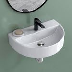 Plantex Ceramic Wash Basin for Bathroom/Wall Hung Basin/Bathroom Sink/Washbasin for Restaurant, Hotel (Glossy White/Mark)