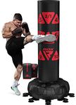 RDX XXL 150KG 6FT Target Freestanding Punch Bag with Gloves – 72” Adult Heavy Pedestal Punch Bag Set - 17 Suction Cup 8 Extended Legs Stand Base - Kick Boxing MMA Muay Thai Home Gym Fitness