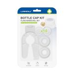 LANMU Replacement Bottle Cap Kit Compatible with Swiffer WetJet Cleaning Solution Bottles (2 Pack+10Pcs Silicone Gasket)