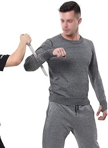 Cut-Proof and Stab-Proof Vest, Bite-Proof, Tear-Proof, Stab-Proof Long-Sleeved T-Shirt, Used to Protect Personal Safety (Dark Gray Round Neck)
