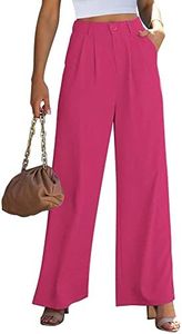 GRAPENT Maternity Pants for Work Women's Trousers Womens Slacks High Waisted Work Pants Pink Dress Pants for Women Work Outfits for Women Office Color Magenta Size Medium Size 8 Size 10