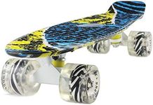 MEKETEC Skateboards Complete 22 Inch Mini Cruiser Retro Skateboard for Kids Boys Youths Beginners (Zebra)