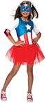 Rubie's Girl's Captain America Costume, Multicolor, Small