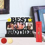 MYGIFTYSHOP Best Brother Customized Wooden Photo Frame Table Top 12 X 8 Inch - | Birthday Rakhi Rakshabandhan Bhaidooj Love Gift For Bhai, Square,Oval, Tabletop