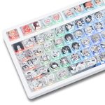 GMKWTL XVX Low Profile Anime Keycaps, Transparent Keycaps,Translucent Shine Though Key caps, Side Print Keyboard Caps with Dye Sublimation Suitable for Gateron Cherry MX Switches Mechanical Keyboard