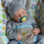 FOCKOF Reborn Baby Boy Lifelike Reborn Baby Dolls 17-Inch Realistic Newborn Baby Dolls Reborn Baby Dolls Vinyl Full Body Realistic Baby Doll Real Baby Doll Reborn Babies Reborn Boy for Kids Age 3 +