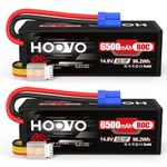 HOOVO 4S Lipo Battery 14.8V 6500mAh 80C RC Battery EC5 Plug Hard Case for RC Car Truck Buggy RC Quadcopter Helicopter Airplane Racing Drone (2 Pack)